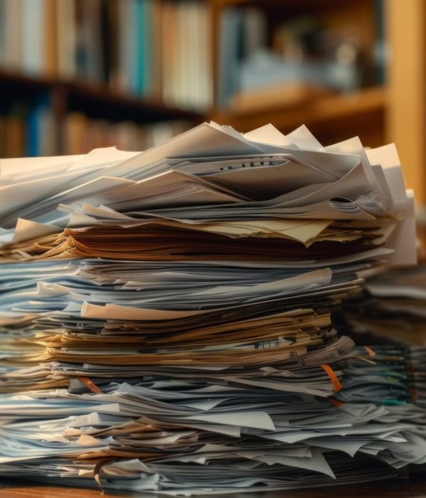 A Pile of Papers Sitting on the Office Desk